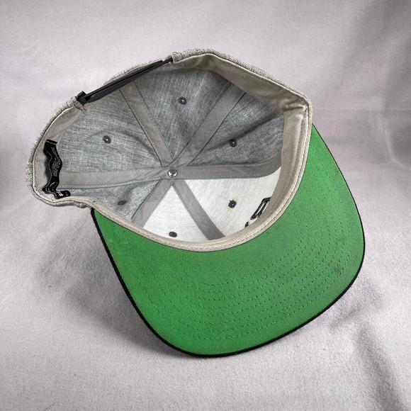 RVCA Hat Mens One Size Gray Snapback Cap Flat Bill Surfer Skater Casual - Picture 7 of 10